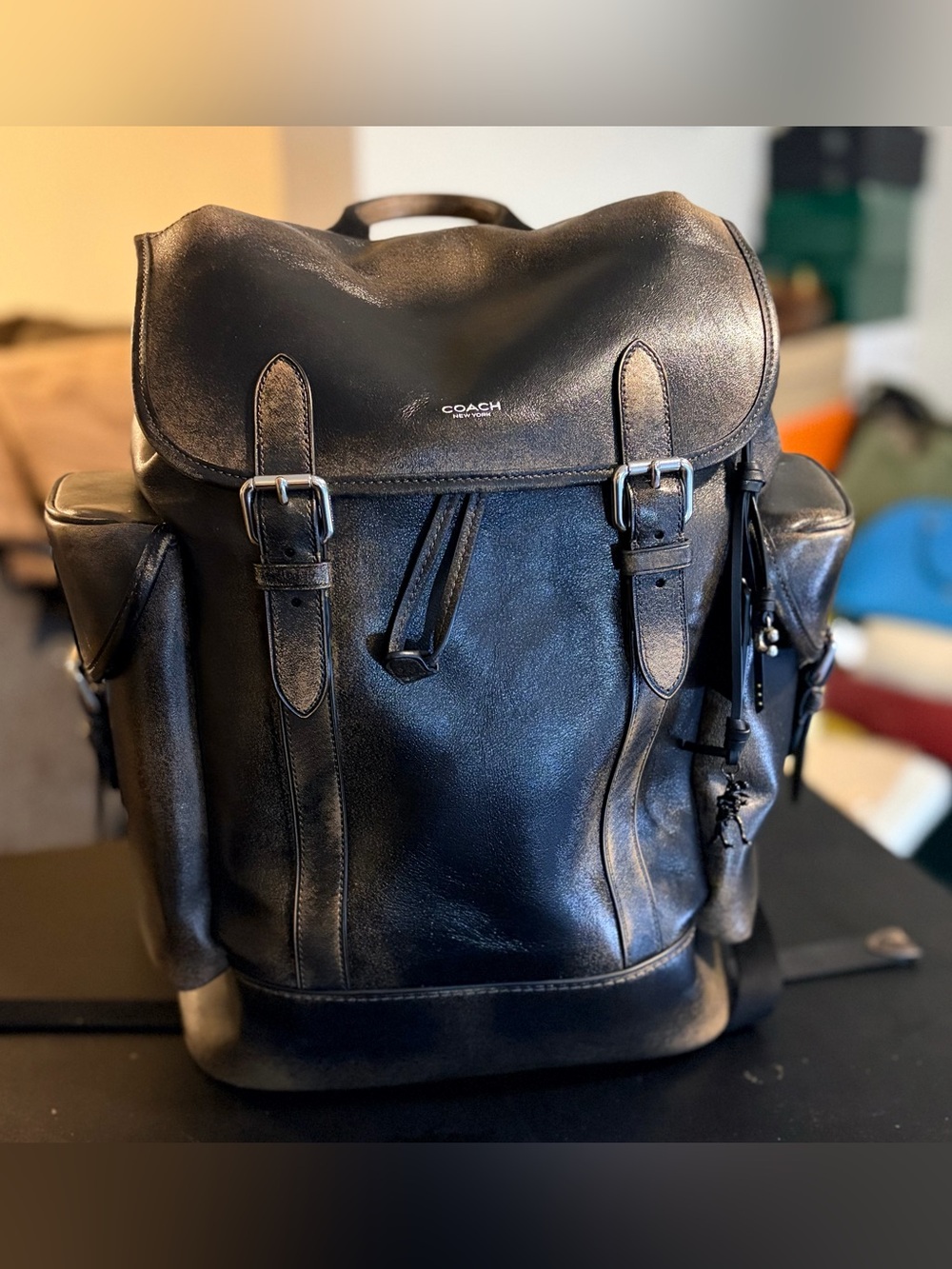*pre-loved* COACH Hitch Backpack in Loved Leather - Picture 2 of 10